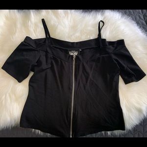 Killstar Don’t Cross Me Bardot Top // XL Off the Shoulder